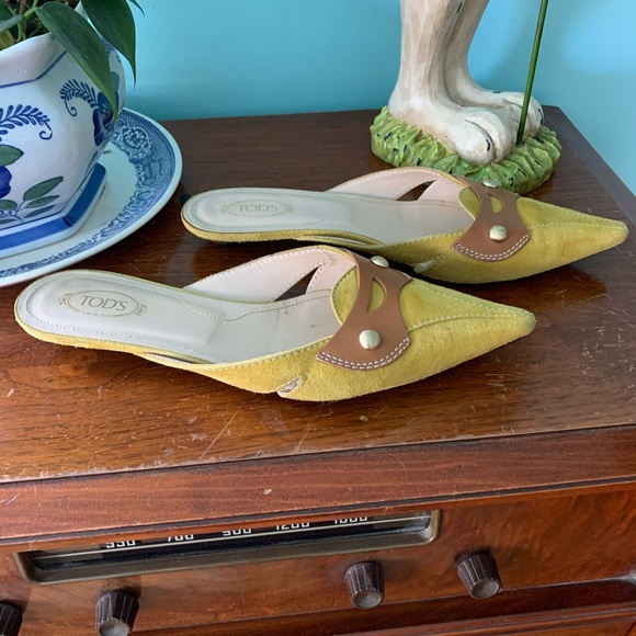 Tod's Shoes - Tod’s Golden Yellow Suede with Mules size 39